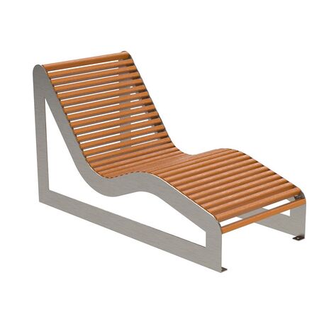 Metal lounge chair with wooden seat 'BD/LM002_1702/MDL'