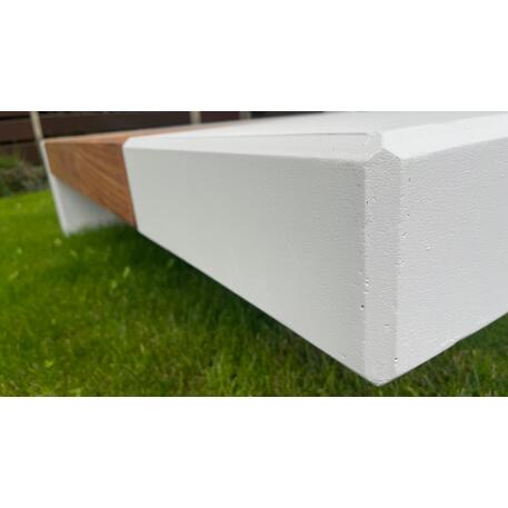 Betoninis suolas be atlošo iš architektūrinio betono su IROKO mediena 'Premium Collection / STF/20-02-24_05/MDL'