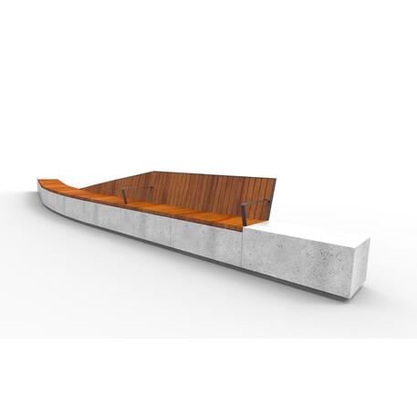 Modulinis betoninis suolas su Iroko medienos sėdima dalimi 'Premium Collection / STF/10-83-01/MDL'