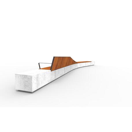 Modulinis betoninis suolas su Iroko medienos sėdima dalimi 'Premium Collection / STF/10-83-01/MDL'