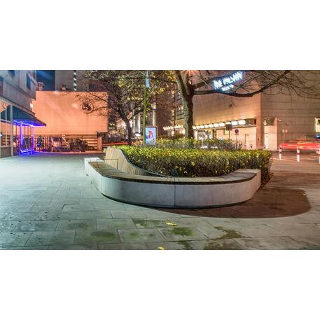 Modulinis betoninis suolas su Iroko medienos sėdima dalimi 'Premium Collection / STF/10-83-01/MDL'