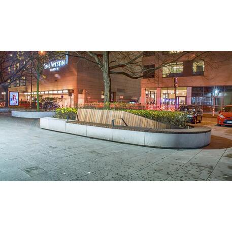 Modulinis betoninis suolas su Iroko medienos sėdima dalimi 'Premium Collection / STF/10-83-01/MDL'