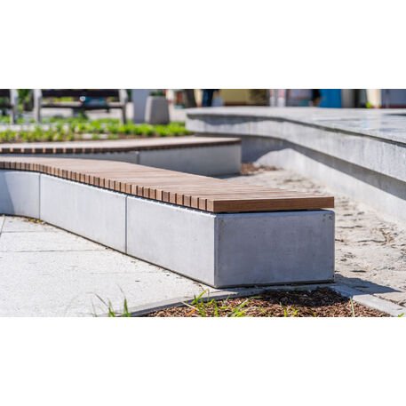 Modulinis betoninis suolas su Iroko medienos sėdima dalimi 'Premium Collection / STF/10-83-01/MDL'