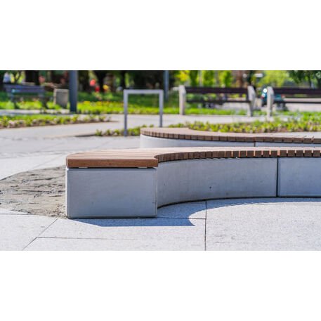 Modulinis betoninis suolas su Iroko medienos sėdima dalimi 'Premium Collection / STF/10-83-01/MDL'