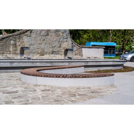 Modulinis betoninis suolas su Iroko medienos sėdima dalimi 'Premium Collection / STF/10-83-01/MDL'