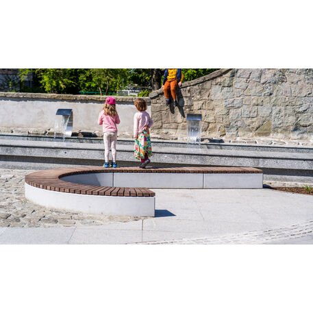 Modulinis betoninis suolas su Iroko medienos sėdima dalimi 'Premium Collection / STF/10-83-01/MDL'