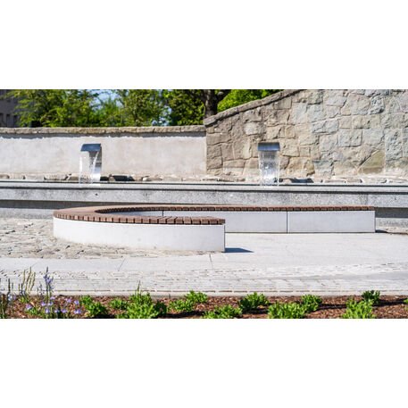 Modulinis betoninis suolas su Iroko medienos sėdima dalimi 'Premium Collection / STF/10-83-01/MDL'