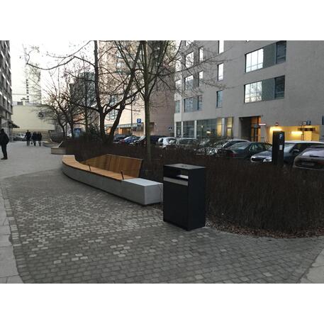 Modulinis betoninis suolas su Iroko medienos sėdima dalimi 'Premium Collection / STF/10-83-01/MDL'