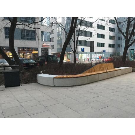 Modulinis betoninis suolas su Iroko medienos sėdima dalimi 'Premium Collection / STF/10-83-01/MDL'