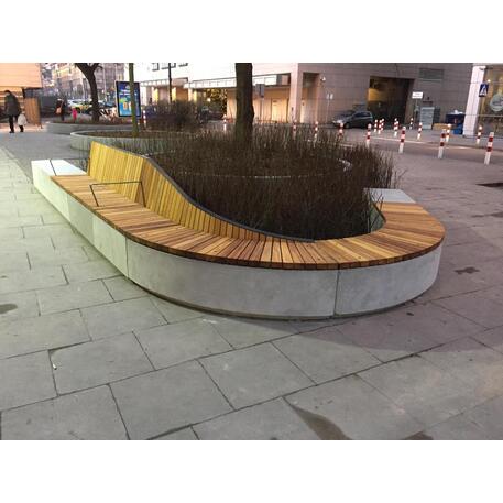 Modulinis betoninis suolas su Iroko medienos sėdima dalimi 'Premium Collection / STF/10-83-01/MDL'