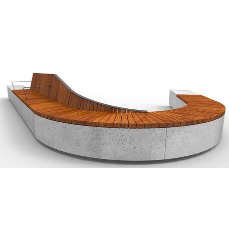 Modulinis betoninis suolas su Iroko medienos sėdima dalimi 'Premium Collection / STF/10-83-01/MDL'