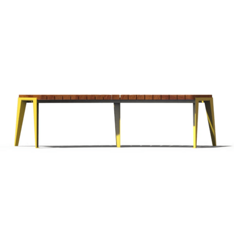 Metalinis suolas (suoliukas) be atlošo, pagamintas iš Iroko medienos 'Premium Collection / STF/22-02-15/MDL'