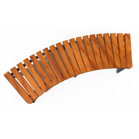 Metalinis suolas (suoliukas) be atlošo, pagamintas iš Iroko medienos 'Premium Collection / STF/22-02-15/MDL'