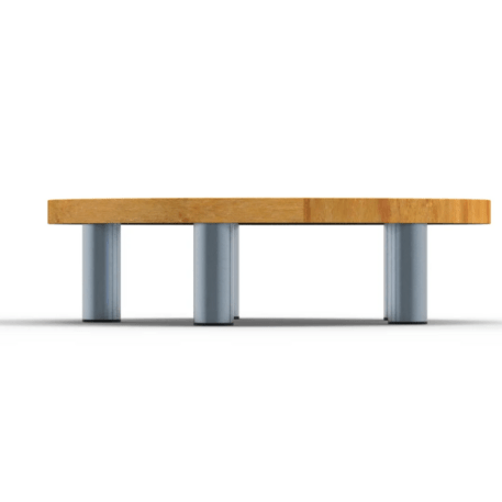 Metalinis suolas (suoliukas) be atlošo, pagamintas iš Iroko medienos 'Premium Collection / STF/22-02-01/MDL'