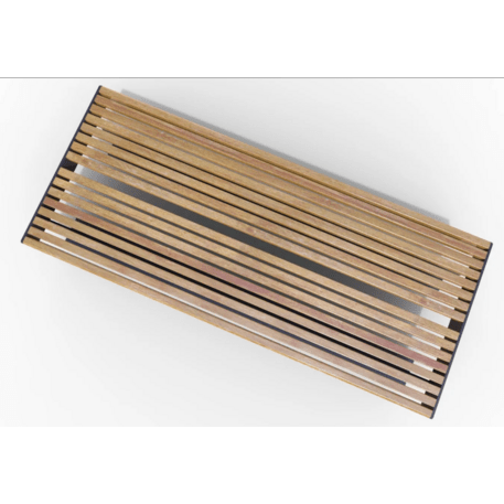Metalinis suolas (suoliukas) be atlošo, pagamintas iš Iroko medienos 'Premium Collection / STF/21-02-10/MDL'