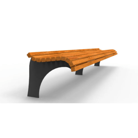 Metalinis miesto suolas be atlošo su Iroko mediena ir Smart City sistema 'Premium Collection / STF/20-02-46/MDL'
