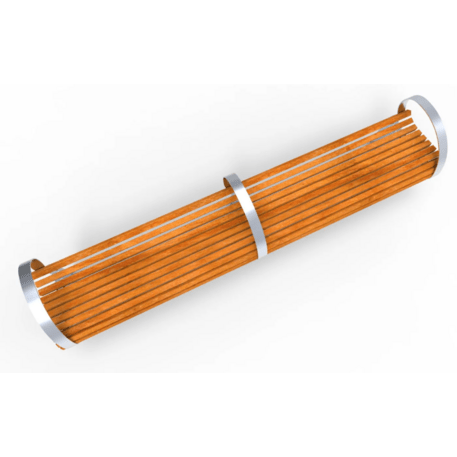 Metalinis miesto suolas be atlošo su Iroko mediena ir Smart City sistema 'Premium Collection / STF/20-02-46/MDL'