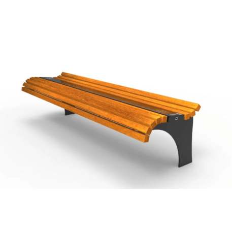 Metalinis miesto suolas be atlošo su Iroko mediena ir Smart City sistema 'Premium Collection / STF/20-02-46/MDL'