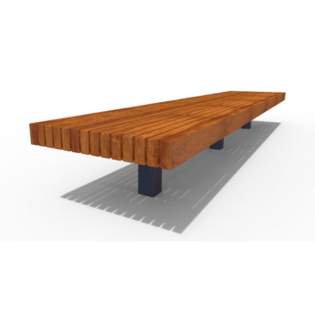 Metalinis suolas (suoliukas) be atlošo, pagamintas iš Iroko medienos 'Premium Collection / STF/19-02-21/MDL'