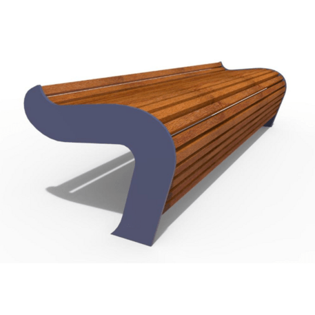 Metalinis suolas (suoliukas) be atlošo, pagamintas iš Iroko medienos 'Premium Collection / STF/18-02-80/MDL'