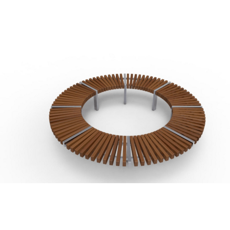 Metallbank ohne Rückenlehne, aus Iroko-Holz gefertigt 'Premium Collection / STF/13-02-44/MDL'