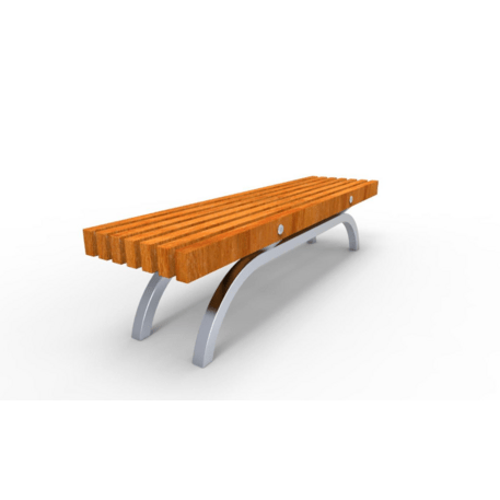 Metalinis suolas (suoliukas) be atlošo, pagamintas iš Iroko medienos 'Premium Collection / STF/13-02-03/MDL'