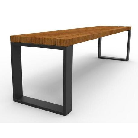 Metalinis suolas (suoliukas) be atlošo, pagamintas iš Iroko medienos 'Premium Collection / STF/07-02-14/MDL'