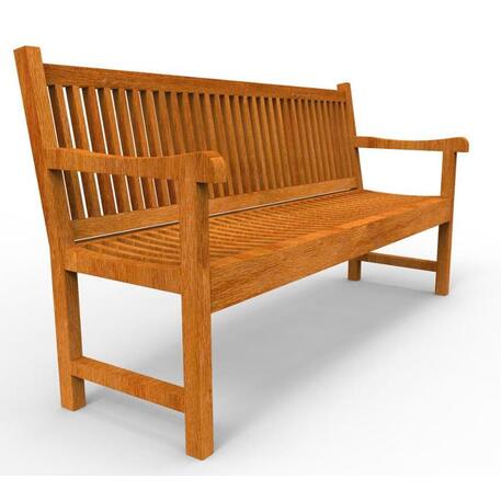 Klassische Holzbank mit Rückenlehne, aus Iroko-Holz 'Premium Collection / STF/13-04-11/MDL'