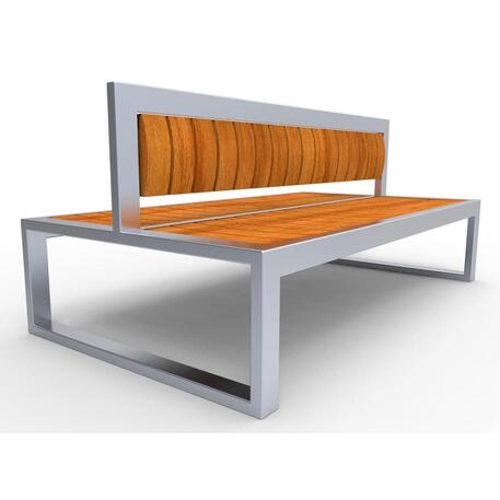 Dvipusis metalinis suolas su atlošu, pagamintas iš Iroko medienos 'Premium Collection / STF/13-04-78/MDL'