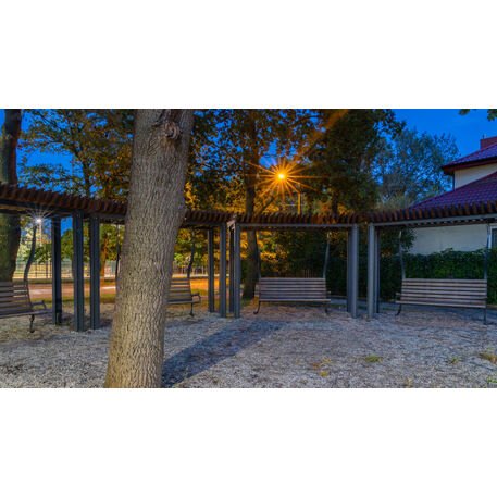 Metalinė pergolė su supynėmis iš iroko medienos 'Premium Collection / STF/22-31-01_02/MDL'