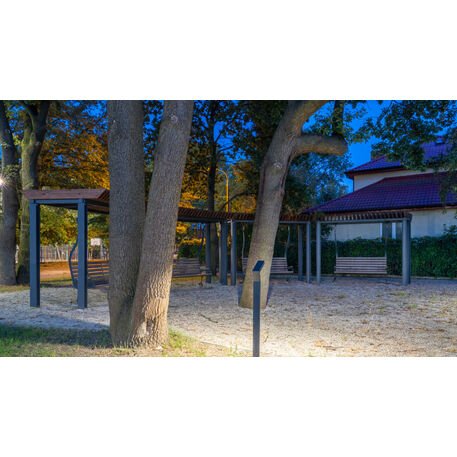 Metalinė pergolė su supynėmis iš iroko medienos 'Premium Collection / STF/22-31-01_02/MDL'