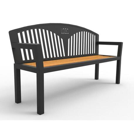 Metalinis suoliukas su atlošu, pagamintas iš Iroko medienos 'Premium Collection / STF/10-27-13/MDL'