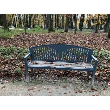 Metalinis suoliukas su atlošu, pagamintas iš Iroko medienos 'Premium Collection / STF/10-27-13/MDL'