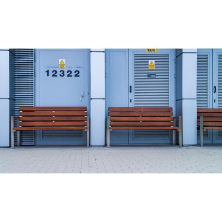 Metalinis suoliukas su atlošu, pagamintas iš Iroko medienos 'Premium / STF/04-04-01_02/MDL'