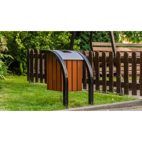 Metalinė šiukšliadėžė su Iroko medienos apdaila 'Exclusive / STF/06-06-07/MDL_30L'