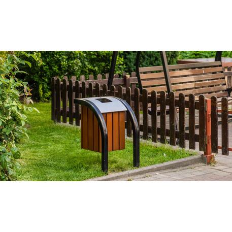 Metalinė šiukšliadėžė su Iroko medienos apdaila 'Exclusive / STF/06-06-07/MDL_30L'