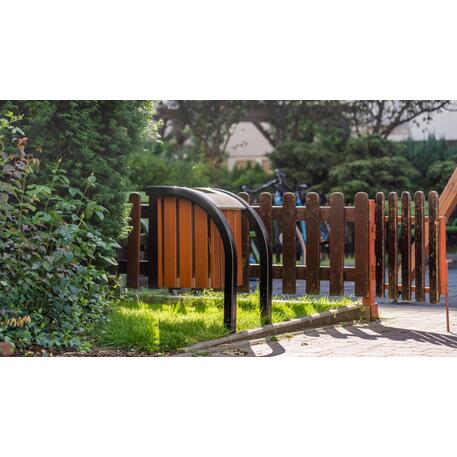 Metalinė šiukšliadėžė su Iroko medienos apdaila 'Exclusive / STF/06-06-07/MDL_30L'