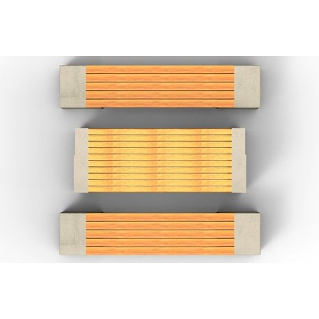 Betoninis pikniko stalas su suolais ir medinėmis sėdimomis dalimis 'BDS/SG100_Picnic'