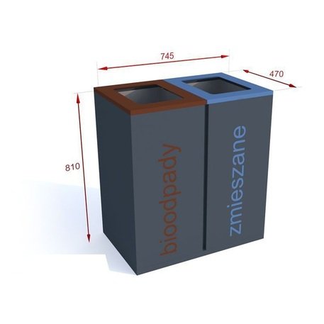 Металлический контейнер для сортировки 'Satis II 2x100L'