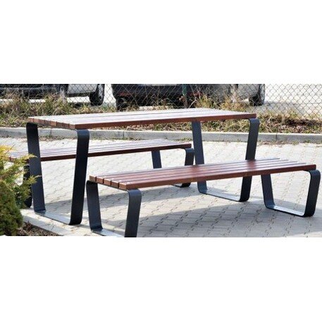 Metal bench + table 'Picnic_R1'