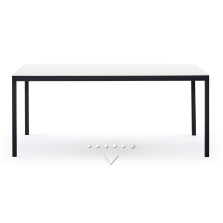 Metal table 'Passepartout Table Glass Top 85/200x85cm'