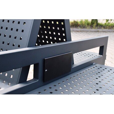 Металлическая скамейка со спинкой 'BDS_AZL_I-8/USB/230V-245cm'