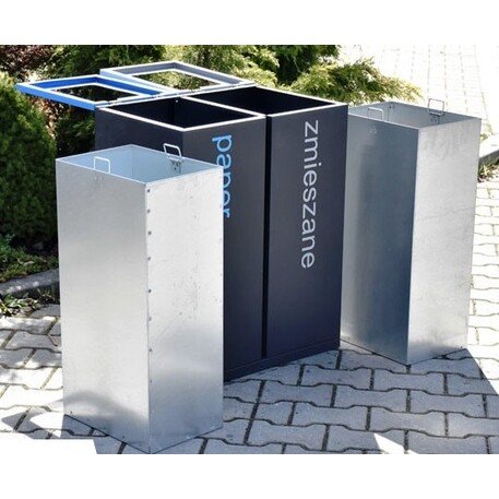 Metal litter bin for sorting 'Satis II 2x60L'