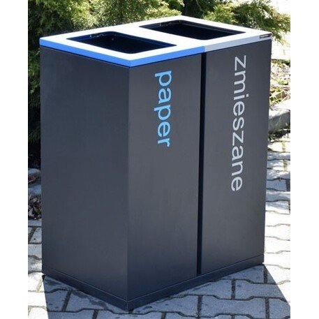 Metal litter bin for sorting 'Satis II 2x60L'