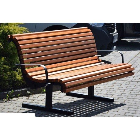 Metal bench with backrest 'BDS_MBG/47-180cm'