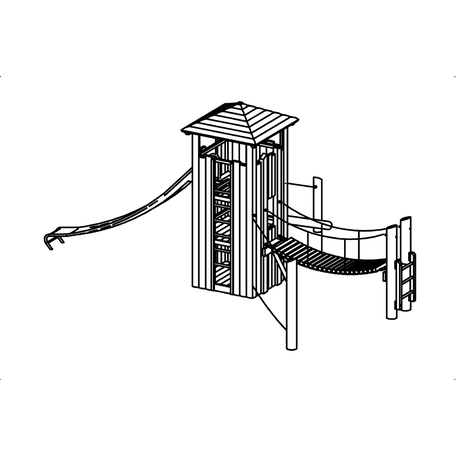 Laste mänguväljaku element 'L2.33101a_Tower Combination 331, made of larch'