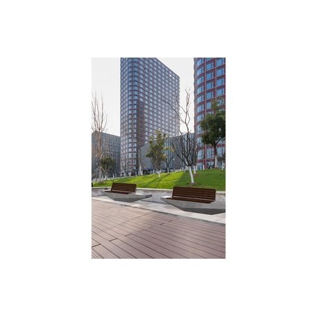 HPC Terrazzo betoninis suolas su atlošu ir medine sėdimąja dalimi BS-322 | Urban Premium Collection