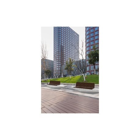 HPC Terrazzo betoninis suolas su atlošu ir medine sėdimąja dalimi BS-322 | Urban Premium Collection