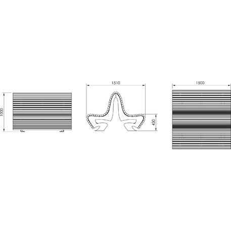 Metal bench 'BD/WAVE_LWA066.00_150cm/MDL'