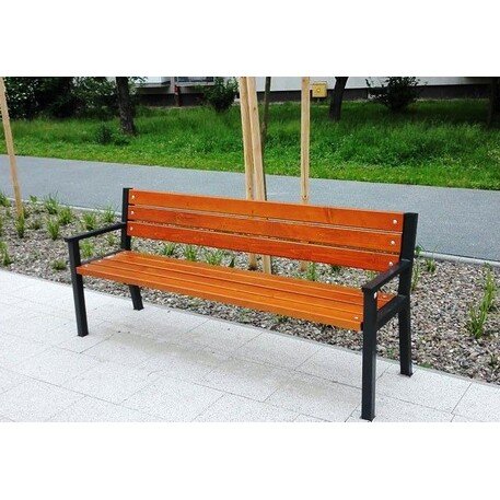 Metal bench with backrest 'BDS_MBG/55-190cm'